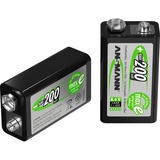 Ansmann 200mAh maxE E-Block Nichel-Metallo Idruro (NiMH), Batteria E-Block, Nichel-Metallo Idruro (NiMH), 8,4 V, 200 mAh, 17,5 x 28,5 x 48,5 mm