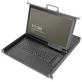 Digitus Console KVM LCD HD modulare con TFT 17" 16 porte VGA, Switch KVM Nero