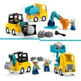LEGO DUPLO Town Veicoli da costruzione - Set 3 in 1, Giochi di costruzione Gioco Didattico Montessori 2+, Camion, Escavatore e Gru Giocattolo, Idea Regalo, Set da costruzione, 2 anno/i, Plastica, 22 pz, 680 g