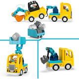 LEGO DUPLO Town Veicoli da costruzione - Set 3 in 1, Giochi di costruzione Gioco Didattico Montessori 2+, Camion, Escavatore e Gru Giocattolo, Idea Regalo, Set da costruzione, 2 anno/i, Plastica, 22 pz, 680 g