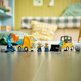 LEGO DUPLO Town Veicoli da costruzione - Set 3 in 1, Giochi di costruzione Gioco Didattico Montessori 2+, Camion, Escavatore e Gru Giocattolo, Idea Regalo, Set da costruzione, 2 anno/i, Plastica, 22 pz, 680 g