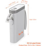 Peach PE110 stampante per etichette (CD) Termica diretta 203 x 203 DPI 60 mm/s Wireless Bluetooth bianco, Termica diretta, 203 x 203 DPI, 60 mm/s, Wireless, Bianco