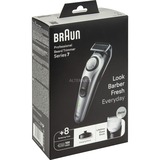 Braun BeardTrimmer 7 BT7420 Regolabarba Uomo, Rasoio per barba grigio, Lavabile, Batteria, Nero, Grigio