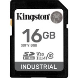 Kingston 16G SDHC Industrial pSLC, Scheda di memoria Nero, 16 GB, SDHC, Classe 10, UHS-I, 100 MB/s, 80 MB/s
