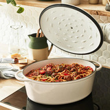 Tefal Brasiera ovale in ghisa Lov Ø 34cm, Torrefattore beige