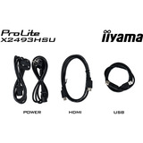 iiyama ProLite X2493HSU-B1, Monitor LED Nero (opaco), 60,5 cm (23.8"), 1920 x 1080 Pixel, Full HD, LED, Nero
