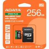 ADATA Speed Plus 256 GB MicroSDXC Classe 10, Scheda di memoria 256 GB, MicroSDXC, Classe 10, 180 MB/s, 160 MB/s, Class 3 (U3)