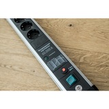 Brennenstuhl Multipresa Premium-Protect-Line 6 vie, Ciabatta Nero/alluminio
