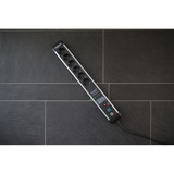 Brennenstuhl Multipresa Premium-Protect-Line 6 vie, Ciabatta Nero/alluminio