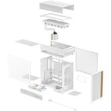 DeepCool CL6600 WH, Chassis Tower bianco/legno