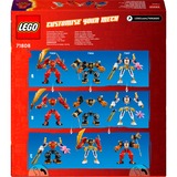 LEGO NINJAGO 71808 Mech Elemento Fuoco di Kai, Giochi per Bambini di 7+ Anni con 2 Action Figure da Costruire e 4 Minifigure, Giochi di costruzione Giochi per Bambini di 7+ Anni con 2 Action Figure da Costruire e 4 Minifigure, Set da costruzione, 7 anno/i, Plastica, 322 pz, 484 g