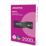 ADATA SC610 unità flash USB 2 TB USB tipo A 3.2 Gen 2 (3.1 Gen 2) Nero, Disco a stato solido Nero, 2 TB, USB tipo A, 3.2 Gen 2 (3.1 Gen 2), 550 MB/s, Sleeve, Nero