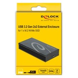 DeLOCK 42000 contenitore di unità di archiviazione Nero M.2, Disk enclosure Nero, M.2, M.2, Collegamento del dispositivo USB, Nero