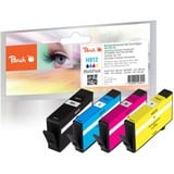 Peach PI300-970 cartuccia d'inchiostro 4 pz Compatibile Resa standard Nero, Ciano, Magenta, Giallo Resa standard, Nero, Ciano, Magenta, Giallo, 12 ml, 6 ml, 4 pz, Confezione multipla