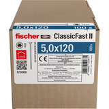 fischer Vite per pannelli truciolari ClassicFast II 5,0x120 testa svasata TX 