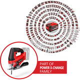 EINHELL Seghetto alternativo a batteria Power X-Change TC-JS 18 Li-Solo, 18Volt, Puzzle rosso/Nero