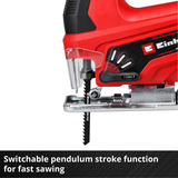 EINHELL Seghetto alternativo a batteria Power X-Change TC-JS 18 Li-Solo, 18Volt, Puzzle rosso/Nero