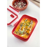 Emsa Clip & Micro Contenitore Microonde con Inserti, Rosso, 1.2L con inserti, Casella rosso, Rosso, 1.2L con inserti, 1,2 L, Rosso, Trasparente, Polipropilene (PP), Elastomero Termoplastico (TPE), Germania, 163 mm, 225 mm