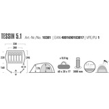 High Peak Tenda a cupola Tessin 5.1 verde scuro/grigio