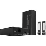 Lindy Extender KVM in fibra ottica DisplayPort 1.2 e USB 300m, Estensione DisplayPort Nero