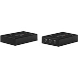 Lindy Extender KVM in fibra ottica DisplayPort 1.2 e USB 300m, Estensione DisplayPort Nero