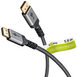goobay Plus Cavo DisplayPort 2.0/2.1, 8K @ 144Hz, 54 Gbit/s grigio