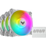 ASUS TUF GAMING TF120 ARGB WHITE EDITION 3IN1 Case per computer Raffreddatore d'aria 12 cm Bianco 3 pz, Ventola bianco, Raffreddatore d'aria, 12 cm, 250 Giri/min, 1900 Giri/min, Bianco
