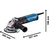 Bosch GWS 17-125 S INOX smerigliatrice angolare 12,5 cm 7800 Giri/min 1700 W 2,2 kg blu/Nero, 7800 Giri/min, 12,5 cm, AC, 2,2 kg, Motore senza spazzole