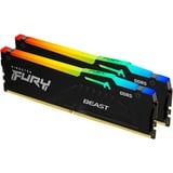 Kingston FURY FURY Beast 16 GB 6000 MT/s DDR5 CL36 DIMM (Kit da 2 moduli) RGB EXPO, Memoria Nero, 16 GB, 2 x 8 GB, DDR5, 288-pin DIMM