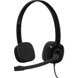 Logitech H151 Auricolare Cablato A Padiglione Ufficio Nero, Headset Nero, Cablato, Ufficio, 20 - 20000 Hz, 80 g, Auricolare, Nero