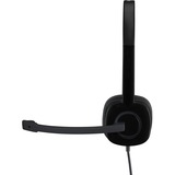 Logitech H151 Auricolare Cablato A Padiglione Ufficio Nero, Headset Nero, Cablato, Ufficio, 20 - 20000 Hz, 80 g, Auricolare, Nero