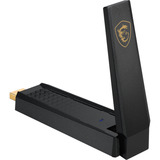 MSI AXE5400 scheda di rete e adattatore WLAN 2402 Mbit/s, Adattatore Wi-Fi Wireless, USB, WLAN, Wi-Fi 6E (802.11ax), 2402 Mbit/s, Nero