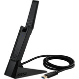 MSI AXE5400 scheda di rete e adattatore WLAN 2402 Mbit/s, Adattatore Wi-Fi Wireless, USB, WLAN, Wi-Fi 6E (802.11ax), 2402 Mbit/s, Nero