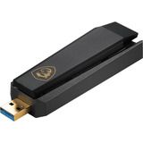 MSI AXE5400 scheda di rete e adattatore WLAN 2402 Mbit/s, Adattatore Wi-Fi Wireless, USB, WLAN, Wi-Fi 6E (802.11ax), 2402 Mbit/s, Nero