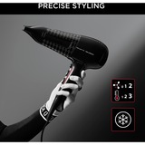Rowenta Powerline CV591L asciuga capelli 2300 W Nero, Asciugacapelli Nero/Rosso, dC, Nero, Gancio per appendere, 1,8 m, Pulsanti, Cina