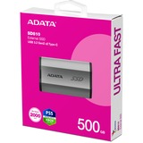 ADATA SD810 500 GB USB tipo-C USB 3.2 Gen 2x2 Nero, Argento, Disco a stato solido argento, 500 GB, USB tipo-C, USB 3.2 Gen 2x2, 2000 MB/s, Nero, Argento