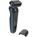 Braun Series 5 52-B1000s Rasoio Nero Nero/Blu, Rasoio, Nero, Pulsanti, Intensivo, Normale, Batteria, 1 h