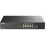 D-Link DGS-1010MP, Interruttore Nero, Non gestito, L2, Gigabit Ethernet (10/100/1000), Supporto Power over Ethernet (PoE), Montaggio rack, 1U