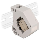 DeLOCK Adattatore su guida DIN con modulo Keystone RJ-45 > Cat.6a LSA, Modulo di Keystone grigio