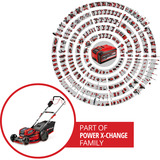 EINHELL Rasaerba professionale a batteria GP-CM 36/52 S Li BL, 36 Volt (2x18 Volt) rosso/Nero