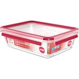 Emsa CLIP & CLOSE N10411 Rettangolare Scatola 2 L Trasparente 1 pz, Casella trasparente/Rosso, Scatola, Rettangolare, 2 L, Trasparente, Vetro, 420 °C