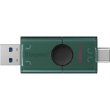 Kingston DataTraveler 128GB USB-A + USB-C 3.2 Gen 1 DuoG2, Chiavetta USB verde/Nero, 128 GB, USB Type-A / USB Type-C, 3.2 Gen 1 (3.1 Gen 1), Cuffia, 10 g, Nero, Verde