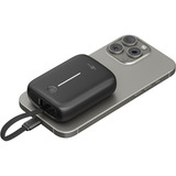 goobay Powerbank 10.000 mAh, cavo USB-C integrato 13 cm, 20 watt Nero