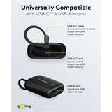 goobay Powerbank 10.000 mAh, cavo USB-C integrato 13 cm, 20 watt Nero