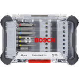 Bosch Set di punte per avvitatore Extra Hard, 43 pezzi, Set di bit grigio/Nero