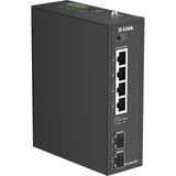 D-Link DIS-100G-06P switch di rete Non gestito L2 Gigabit Ethernet (10/100/1000) Supporto Power over Ethernet (PoE) DIN rail Nero, Interruttore Non gestito, L2, Gigabit Ethernet (10/100/1000), Supporto Power over Ethernet (PoE), DIN rail