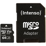 Intenso 3433490 memoria flash 64 GB MicroSDXC UHS-I Classe 10, Scheda di memoria 64 GB, MicroSDXC, Classe 10, UHS-I, 100 MB/s, 45 MB/s