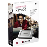 Kingston 2000G SSD portatile XS2000, Disco a stato solido argento/Nero, 2 TB, USB tipo-C, 3.2 Gen 2 (3.1 Gen 2), 2000 MB/s, Nero, Argento