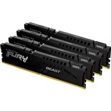 Kingston FURY FURY Beast 128 GB 5200 MT/s DDR5 CL40 DIMM (Kit da 4) Black XMP, Memoria Nero, 128 GB, 4 x 32 GB, DDR5, 288-pin DIMM, Nero