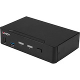 Lindy 39312 switch per keyboard-video-mouse (kvm) Nero, Switch KVM Nero, 7680 x 4320 Pixel, 4K Ultra HD, Nero